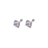 Ins Niche Joker Zircon Round Beads Sterling Silver Earrings