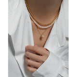 Versatile Shell Pearl Texture S925 Silver Necklace