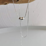 925 Silver Love Pendant Snake Bone Necklace Cold Joker Sweater Chain