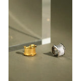 S925 Pure Silver Ear Buckle Ins Minimalist Irregular Sand Ear Clip