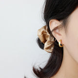 S925 Pure Silver Earrings Concave Brushed Small Personality Silver Earrings