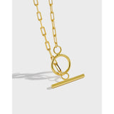 S925 Sterling Silver Necklace Personality OT Buckle Chain