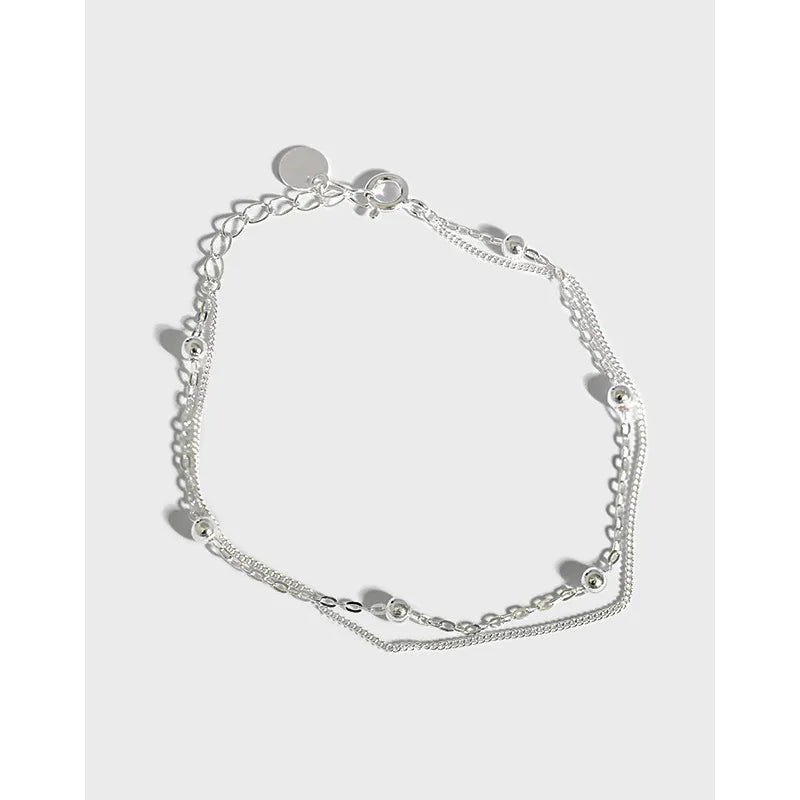 S925 Sterling Silver Personalized Pearl Double-layer Bracelet