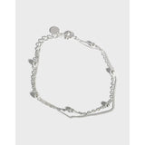 S925 Sterling Silver Personalized Pearl Double-layer Bracelet