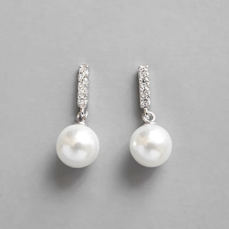 S925 Silver Diamond Shell Stud Earrings