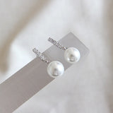 S925 Silver Diamond Shell Stud Earrings