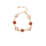 Baroque Pearl Bracelet Pink Strawberry Crystal Beads
