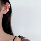 S925 Silver Concave Convex Ear Clip No Hole Damage Texture Ear Clip
