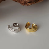 S925 Silver Concave Convex Ear Clip No Hole Damage Texture Ear Clip