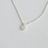 Minimalist S925 Silver Crystal Stone Necklace Pendant Clavicle Chain