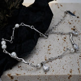 S925 Sterling Silver Shell Bead Anklet Platinum Zircon