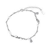 S925 Sterling Silver Shell Bead Anklet Platinum Zircon