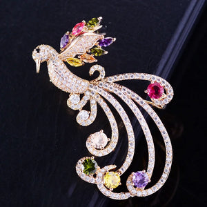 Zircon Phoenix Brooch Cheongsam Suit Jacket Jewelry