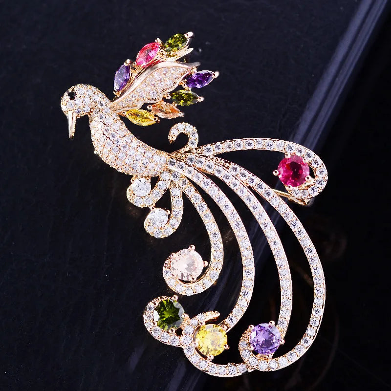 Zircon Phoenix Brooch Cheongsam Suit Jacket Jewelry