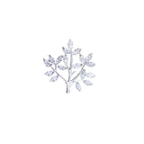 Zircon Sapling Small Brooch Plant Collar Pin Suit Accessories
