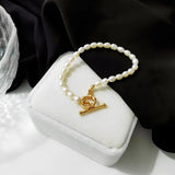 Vintage Irregular Water Pearls Bracelet 18K Plated Jewelry Gift