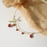 Vintage Rose Flower Branch Pearl Choker Necklace