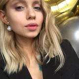 Vintage Irregular Pearls Resin Clip Earrings for Women
