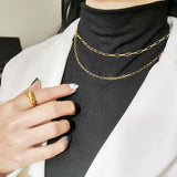 Vintage Square Chain Necklace 925 Sterling Silver Women's Jewelry