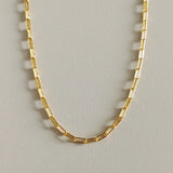 Vintage Square Chain Necklace 925 Sterling Silver Women's Jewelry