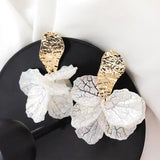 Acrylic Flower Petal Clip On Earrings Statement Jewelry