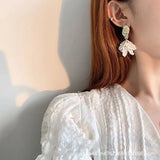 Acrylic Flower Petal Clip On Earrings Statement Jewelry