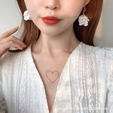 Acrylic Flower Petal Clip On Earrings Statement Jewelry
