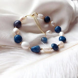 Freshwater Pearl Bracelet 14K Chain Bangles Anniversary Jewelry