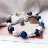 Freshwater Pearl Bracelet 14K Chain Bangles Anniversary Jewelry