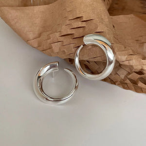 925 Silver Nordic Geometric Spiral Earrings Online Celebrity Style