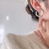 925 Silver Nordic Geometric Spiral Earrings Online Celebrity Style