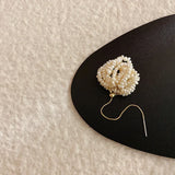 Women's Retro Freshwater Pearl Beaded Ear Stud Earrings