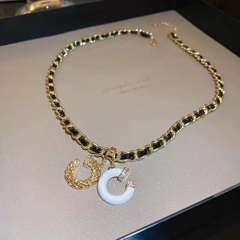 Zircon Square Necklace for Women's Autumn Winter