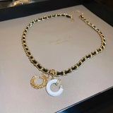 Zircon Square Necklace for Women's Autumn Winter