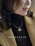 Zircon Square Necklace for Women's Autumn Winter