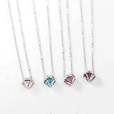 Zircon Crown Pendant Necklace Clavicle Chain Wild