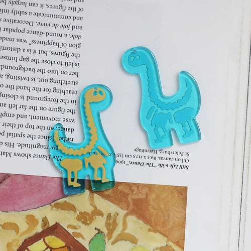 Cartoon Dinosaur Pendant for DIY Earring - Transparent Acetate Material
