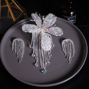 Bridal Tiara Crystal Hairpins Earrings Wedding Hair Accessories
