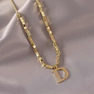 D Letter Pendant Plated Necklace Chain for Women