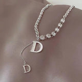 D Letter Pendant Plated Necklace Chain for Women