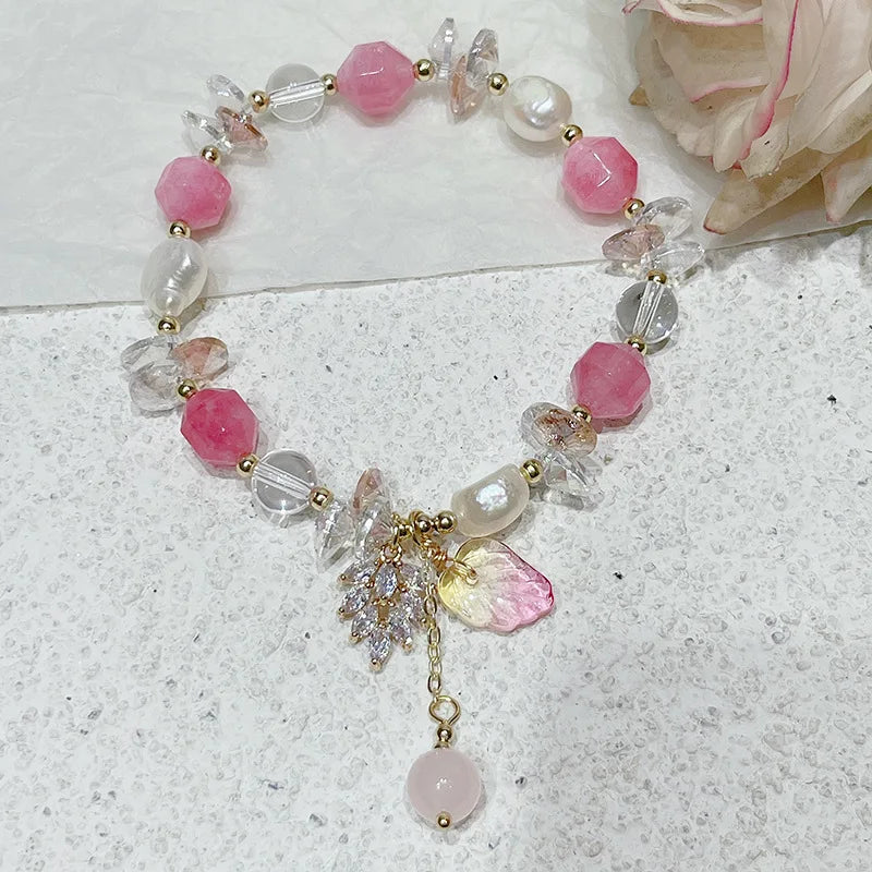 Crystal Bracelet Sweet Candy Fresh Water Pearl Amethyst Women's Bracelet