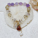 Crystal Bracelet Sweet Candy Fresh Water Pearl Amethyst Women's Bracelet