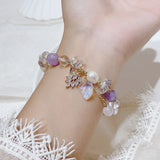 Crystal Bracelet Sweet Candy Fresh Water Pearl Amethyst Women's Bracelet