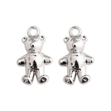Ackley 3D Silver Teddy Bear Pendant DIY Earring Accessories Material