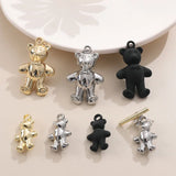 Ackley 3D Silver Teddy Bear Pendant DIY Earring Accessories Material