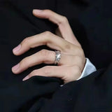 Metal Foil Textured Profiled Zircon Ring