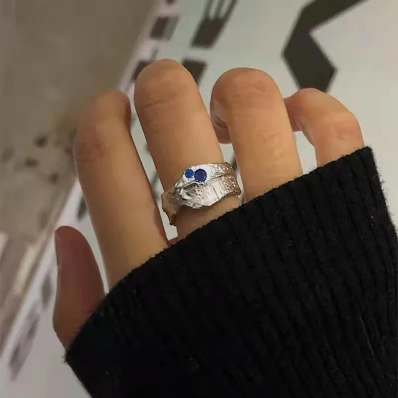 Metal Foil Textured Profiled Zircon Ring