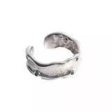 Metal Foil Textured Profiled Zircon Ring