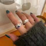Metal Foil Textured Profiled Zircon Ring
