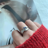 Metal Foil Textured Profiled Zircon Ring